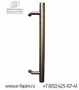 Вертикальная нержавеющая ручка с выносом (полированная) Фапиком длиной 500-2700 мм
